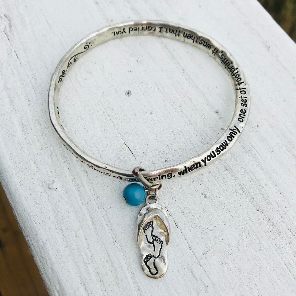 Footprints in the Sand inspirational bracelet